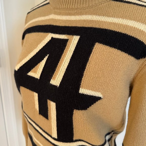 ALBERTA FERRETTI Intarsia wool and cashmere-blend logo sweater Size S - Picture 3 of 7